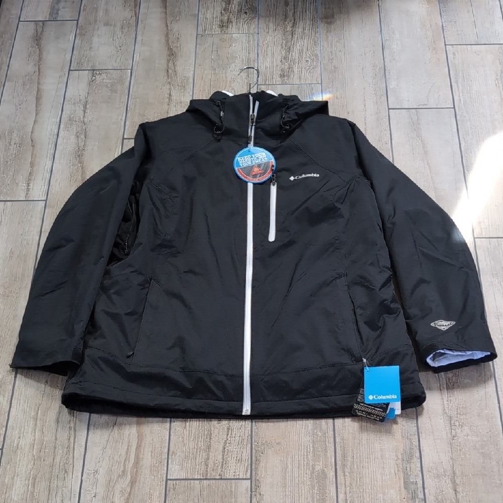 NEW Columbia Women's Black White Nordic Point II Interchange 3 in 1 Ski Jacket
